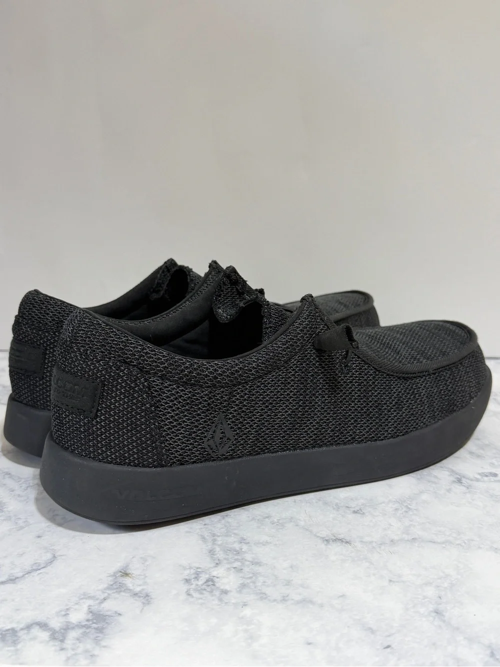 Men's Volcom Composite Toe black canvas Slip-On Moc Toe Work Shoe VM30802 11.5